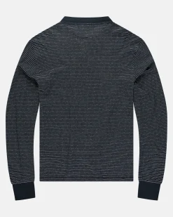 De 100% Katoenen Henley Stripe